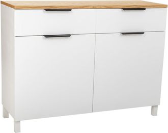 Wanderlust Deco Aparador de madera de 2 cajones y 2 puertas 120x40x76