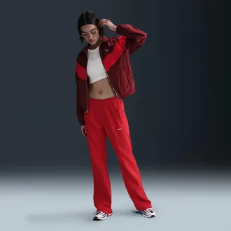 Nike Womens Nike Sportswear Windrunner Mid-Rise Slim Knit Pants in Red | HJ1016-657