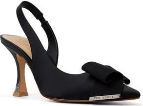 Ted Baker Lola Bow Slingback Pointed Toe Pump in Black at Nordstrom Rack, Size 9.5
