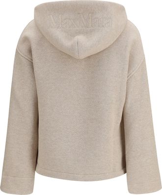 Max Mara Womens Hooded Sweatshirt Beige Cotton Sweatshirts Sweater