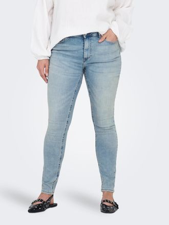 Only Carmakoma Skinny-fit-Jeans ONLY CARMAKOMA CARWILLY REG SKINNY DNM ANA573 NOOS, Damen, Gr. 52, L&auml;nge 32, blau (light blau denim), Denim/Jeans, Obermaterial: 92% 