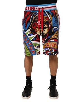 Dolce & Gabbana Multicolor Captain Sicily Men Bermuda Shorts Co+pl