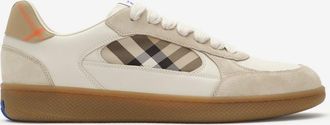 Burberry Leather, Suede and Check Terrace Sneakers
