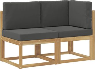 vidaXL Sof&aacute; De Esquina Y Centro Para Exterior Con Coj&iacute;n 2 Pieza Blanco Vidaxl