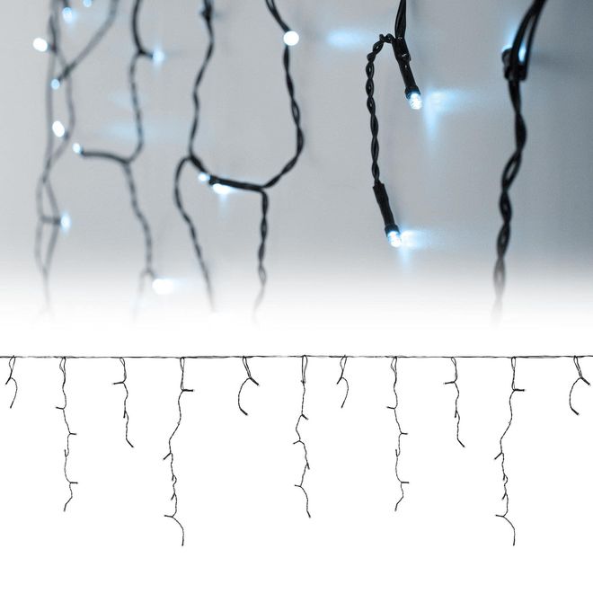 ECD Germany LED Lichtervorhang 12m 360 Kaltweiße LEDs, Eiszapfen Lichterkette LED Lichterkettenvorhang Weihnachten Eisregen Vorhang, IP44 Wasserdicht, Innen/Außen ab 24,98 €