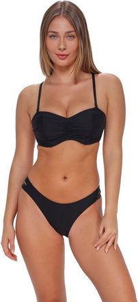 Sunsets Loretta Bandeau Bikini Swimsuit Top - D Cup in Black at Nordstrom, Size 32