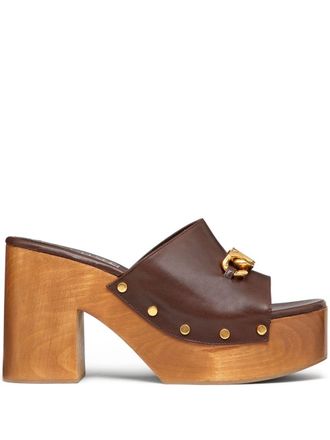 Valentino Garavani 110mm VLogo Chain sandals - Brown