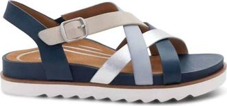 Aetrex Womens Carmen Casual Sandals In Navy Multi