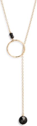 Nashelle Gwyneth Semiprecious Toggle Necklace in Black Onyx/Gold Fill at Nordstrom, Size 20