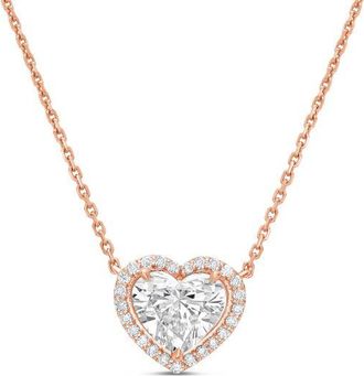 Diana M. Jewels 14KT WHITE GOLD LAB GROWN HEART PENDANT WEIGHING 12.00 CTS TW