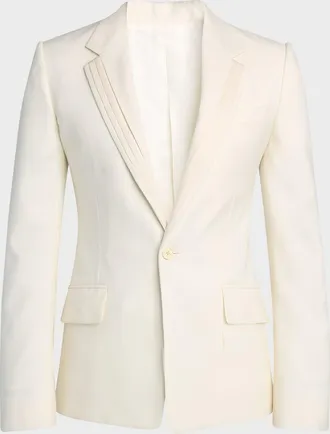 Alexander McQueen Men & apos;s Wool Pleated-Lapel Single-Breasted Dinner Jacket