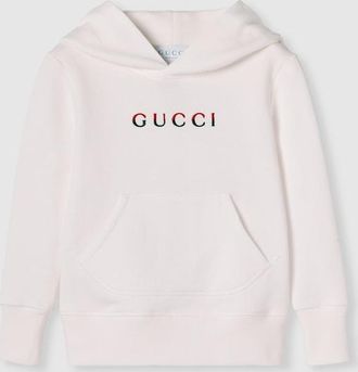 Gucci Kids - Hooded Sweatshirt With Embroidery, White, Ready-to-wear