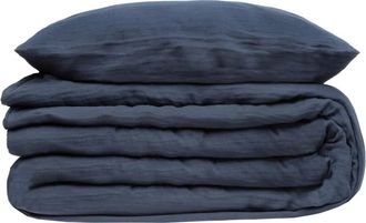Atmosphera Ropa De Cama - Gasa De Algod&oacute;n - Azul-gris - 260x240 Cm - Atmosphera Cr&eacute;ateur DInt&eacute;rieur