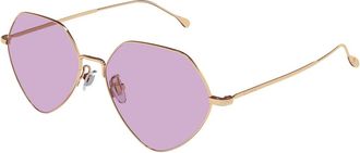 Gucci Geometric Zonnebrillen - Dames - Zonnebrillen - Geel - 55 MM - Nylon - Accessoires