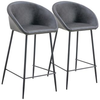 Happy Garden Happy Garden - Lote De 2 Taburetes De Bar Achille De Polipiel Gris Oscura