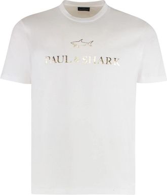 Paul & Shark T-shirt - Heren - T-shirts - Wit - XL - Katoen - Tops