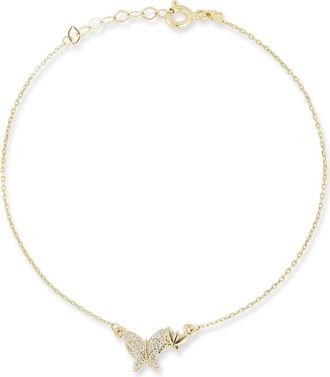 Ember Fine Jewelry 14K Gold Diamond Butterfly Bracelet at Nordstrom Rack