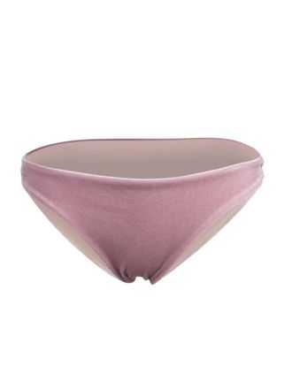 Sauipe Swimwear Jenna Low Rise Bikini Bottom In Blush Velvet