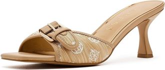 Guess Dista Womens Sandals Light Natural/White Logo : 9.5 M, Faux Leather/Textile