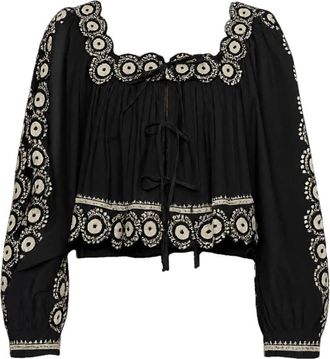 Sea NY Mirabel Top - Dames - Blouses - Zwart - L - Katoen - Overhemden