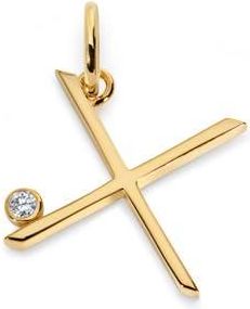 Monica Vinader Lab Grown Diamond Initial Pendant in 18K Gold Vermeil /Diamond X at Nordstrom