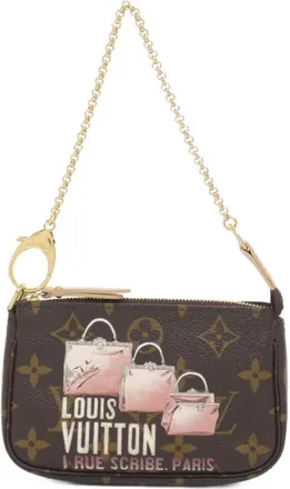 Louis Vuitton Marron Coated Canvas Pochette Pouch (Pre-Owned)