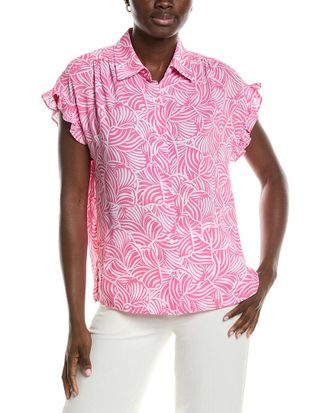 Jones New York Y-Neck Button Front Shirt