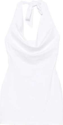 Frankies Bikinis Jurk met off-shoulder halslijn en strik aan de achterkant - Dames - Korte kleedjes - Wit - S - Kleedjes