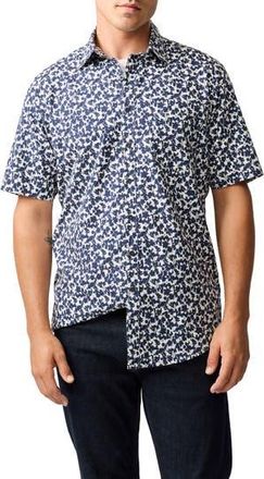 Rodd & Gunn Jameison Bay Floral Short Sleeve Cotton Button-Up Shirt in Navy at Nordstrom Rack, Size Medium