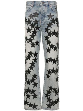 Amiri Jeans dritti a vita media - Blu