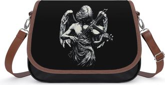 Generic Woman Playing Violin Crossbody Bags for Women Fashion Leather Shoulder Handbags With Adjustable Strap