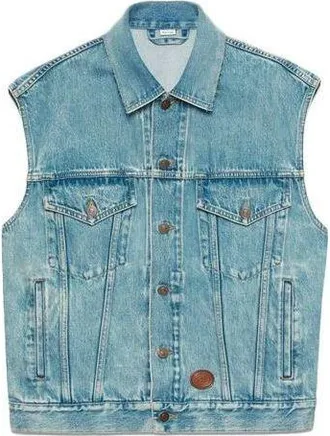 Gucci Stone-Bleached Denim Vest Blue Denim 623944-XDA85-4452