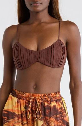 Kulani Kinis Ruched Bralette Undewire Bikini Top in Coco at Nordstrom, Size X-Small