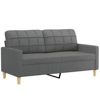 vidaXL Sof&aacute; De 2 Plazas De Tela Gris Oscuro 140 Cm Vidaxl
