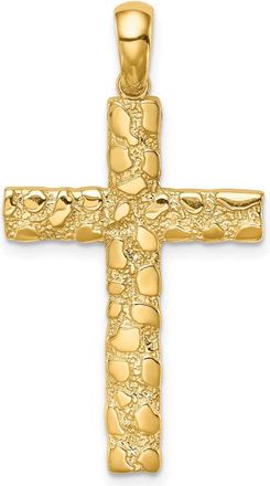 Diamond2Deal 10k Yellow Gold Nugget Cross Pendant