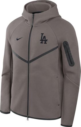 Nike Los Angeles Dodgers Tech Fleece Nike Mens MLB Full-Zip Hooded Jacket in Brown | 05L40LYKLD-R3D