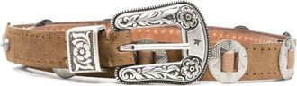 Golden Goose Lace S Washed Nabuk Body With Leather Threadings Belt