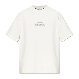 Stone Island T-Shirts, male, Beige, Size: 2XL T-shirt with print