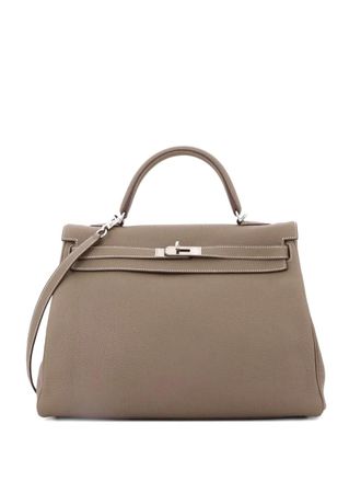 Herm&egrave;s Kelly Handbag Grey Togo with Palladium Hardware 35 satchel - women - Calf Leather/Leather - One Size - Neutrals