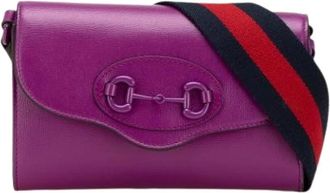 Gucci Pre-owned Vintage Crossbody tas - Dames - Pre-owned - Paars - Maat: ONE Size Zijde
