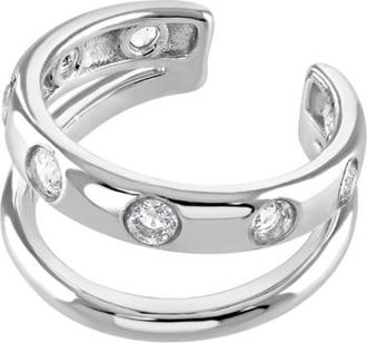 Lucy Quartermaine Art Deco Double Ear Cuff with White Topaz in Sterling Silver at Nordstrom