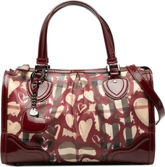 Burberry Pre-owned Burberry Patent Trimmed House Check Coated Canvas Hearts Pilgrim Satchel Ladies QZFIYXT3DGVHYJXQ