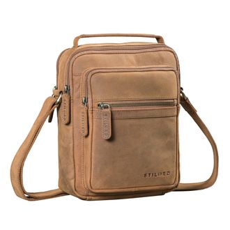 STILORD Lazzaro Small Leather Crossbody Bag for Men Genuine Leather Shoulder Bags for 10.9 Inch Tablet Adjustable Strap Travel Business Casual Daily Colour:ta