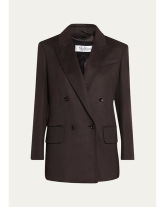 Max Mara Olimpia Brushed Wool Double-Breasted Blazer Jacket