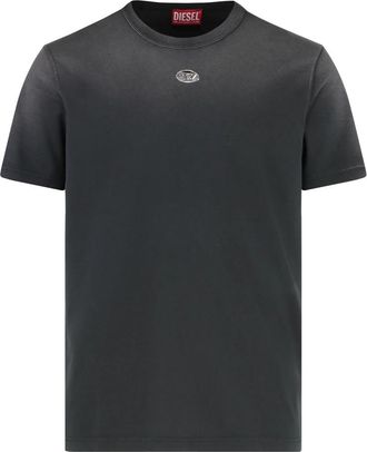 Diesel T-Adjust-T1 Katoenen T-shirt met ronde hals - Heren - T-shirts - Zwart - S - Katoen - Tops