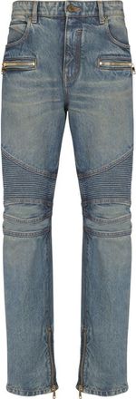 Balmain Biker jeans in vintage denim in Blue at Nordstrom, Size 32