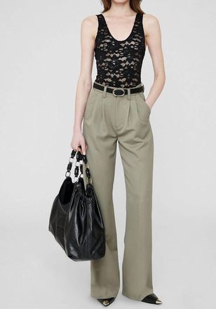 Anine Bing Carrie Pant In Green Khaki