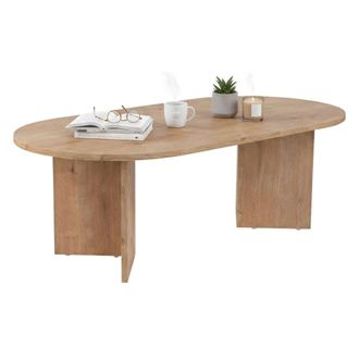 Dmora Mesa De Caf&eacute; Parrano, Mesa De Centro Baja, Revistero Para Sof&aacute;, Estante De La Sala De Estar, 119x60 H40 Cm, Roble - Dmora