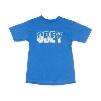 Obey T-Shirts, male, Blue, Size: XL Sky Blue Mens Tee