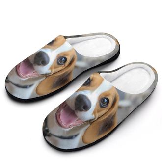 Generic Beagles Dog Fashion Cotton Slippers for Women Memory Foam House Slippers Non-Slip House Bedroom Shoes